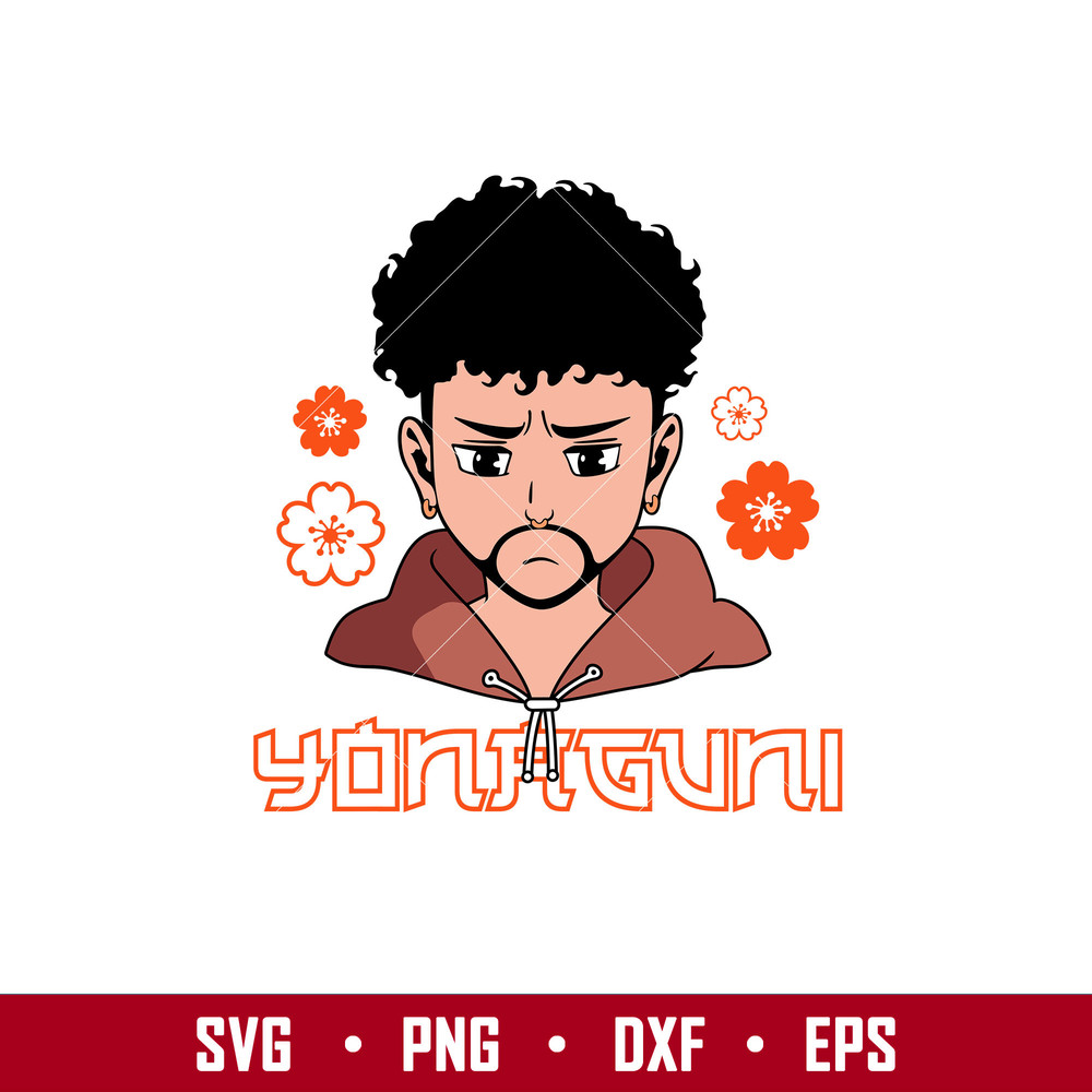 Bad Bunny Yonaguni Layered, Bad Bunny Yonaguni Layered Svg, Bad Bunny Yonaguni Song Svg, Bad bunny logo Svg, Amime Svg,png,dxf,eps file.jpg