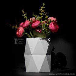vase model 1 - 3d papercraft template digital pattern for printing and cutting (pdf, svg, dxf*)