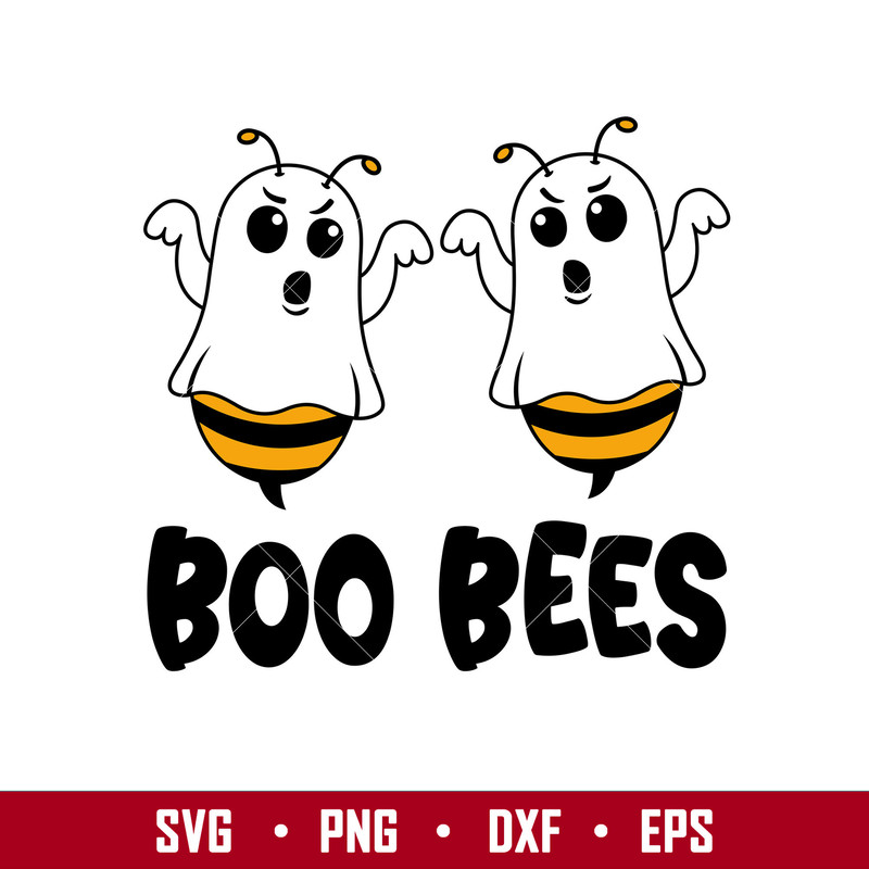 Boo Bees, Boo Bees Svg, Ghost Bee Svg, Boo Svg, Halloween Svg,png, dxf,eps file.jpg