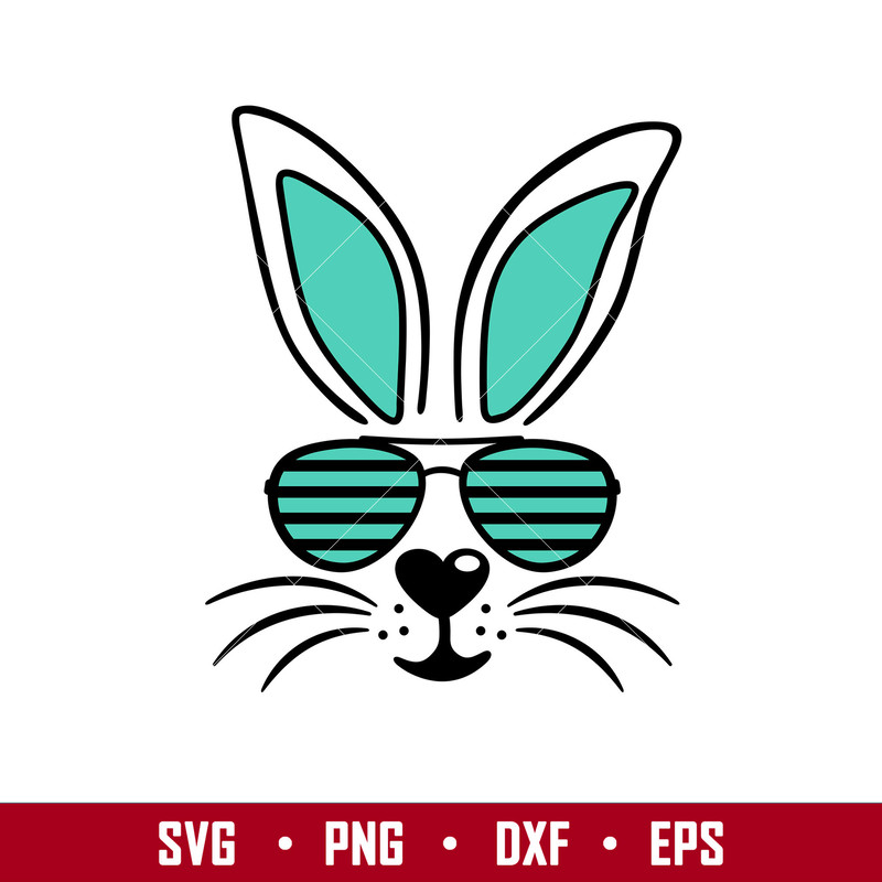 Bunny Boy With Sunglasses, Bunny Boy With Sunglasses Svg, Happy Easter Svg, Easter egg Svg, Spring Svg, png, dxf, eps file.jpg