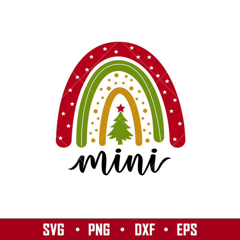 Christmas Boho Rainbow Mini, Christmas Boho Rainbow Mini Svg, Christmas Svg, Merry Christmas Svg, png, dxf, eps file.jpg