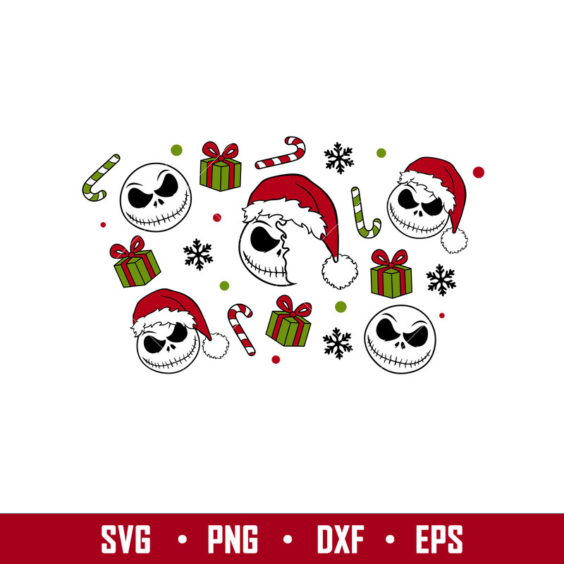 Christmas Jack Full Wrap, Christmas Jack Full Wrap Svg, Starbucks Svg, Coffee Ring Svg, Cold Cup Svg, png, dxf file.jpg
