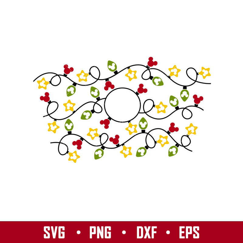 Christmas Lights Ful Wrap, Christmas Lights Full Wrap Svg, Starbucks Svg, Coffee Ring Svg, Cold Cup Svg, png, dxf, eps file.jpg