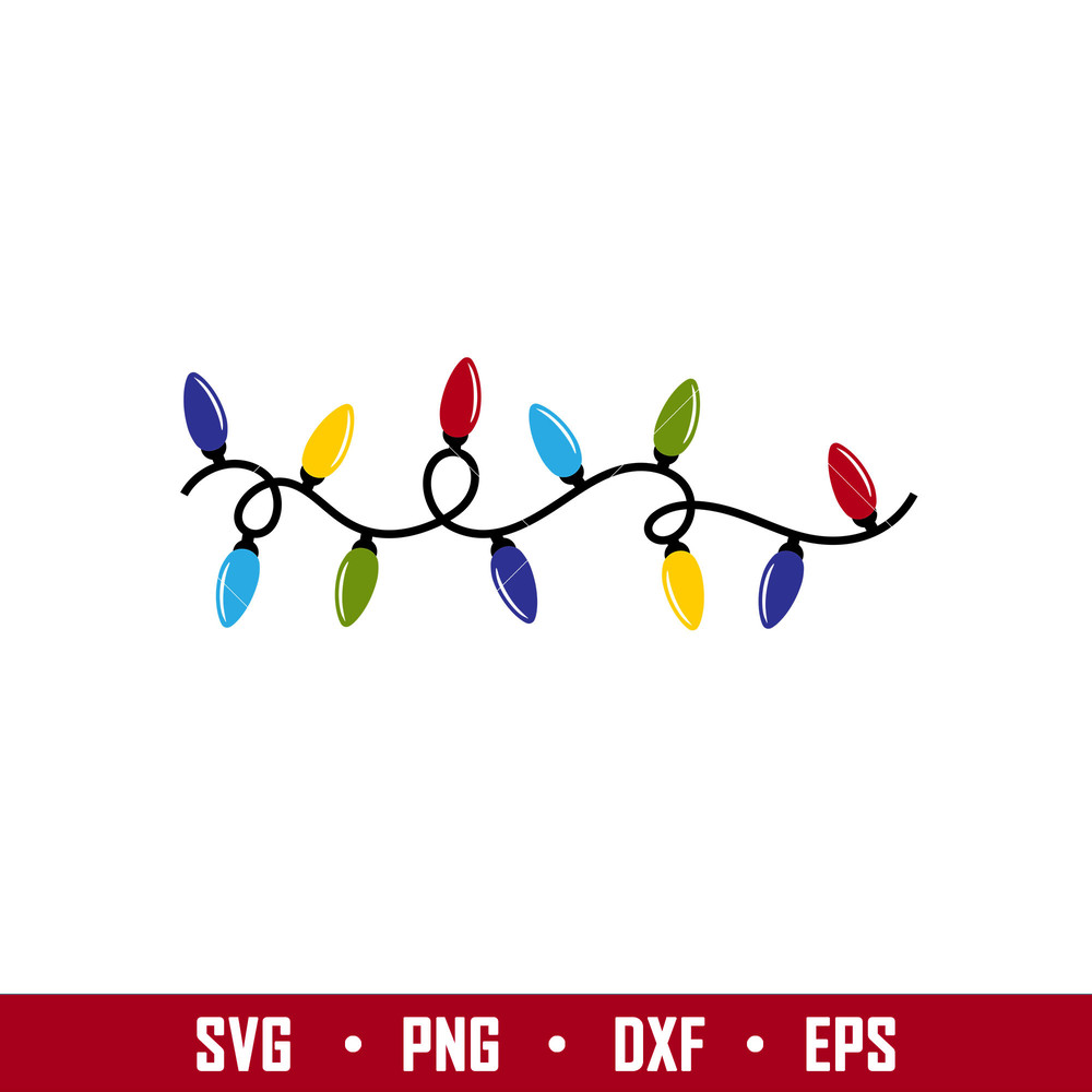 Christmas Lights, Christmas Lights Svg, Merry Christmas Svg, Christmas Tree Svg, png, dxf, eps file.jpg