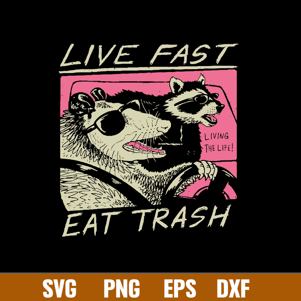 Live Fast Eat Trash Svg, Thrash Panda Svg, Funny Animal Svg, Png Dxf Eps File.jpg