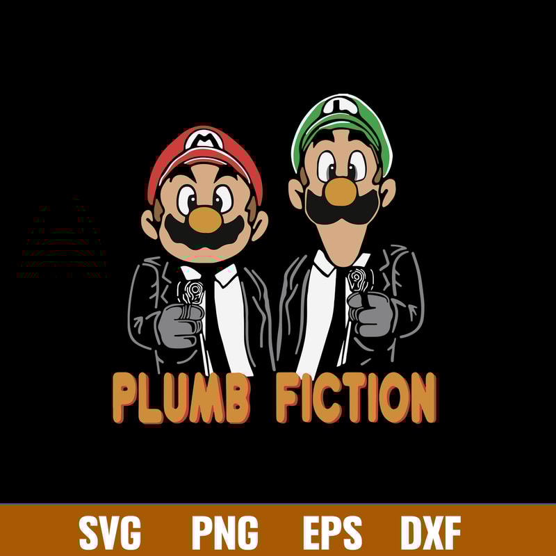 Mario Plumb Fiction Svg, Mrio Svg, Png Dxf Eps File.jpg
