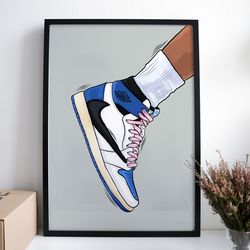 nike travis scott art |fragment design printed poster | wall art | jordan | print artist | gift for sneakerhead or hypeb
