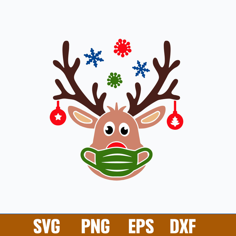 Masked Reindeer 2021 Svg, Christmas Svg, Png Dxf Eps File.jpg