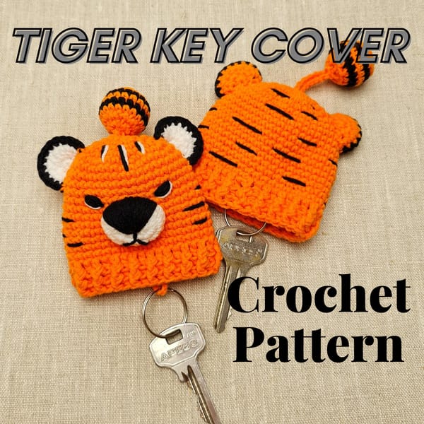 Tiger Key Crochet pattern Tiger key covers keychain, Key fob, crochet - Inspire ...