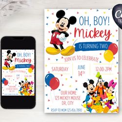 mickey & friends birthday invitation | digital download | printable | editable
