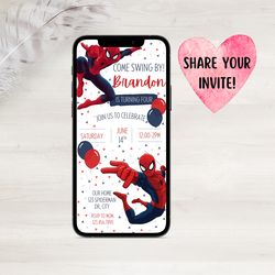 spiderman birthday evite | digital download | editable