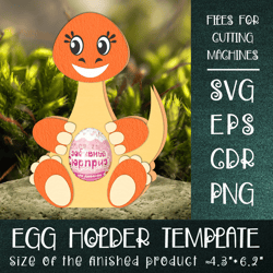 Diplodocus Chocolate Egg Holder template SVG