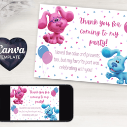 blues clues girl thank you card | digital download | printable | editable