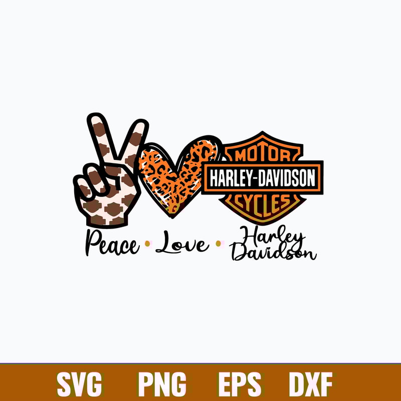 Peace Love Harley Davidson Svg, Harley Davidson Svg, Png Dxf Eps File.jpg