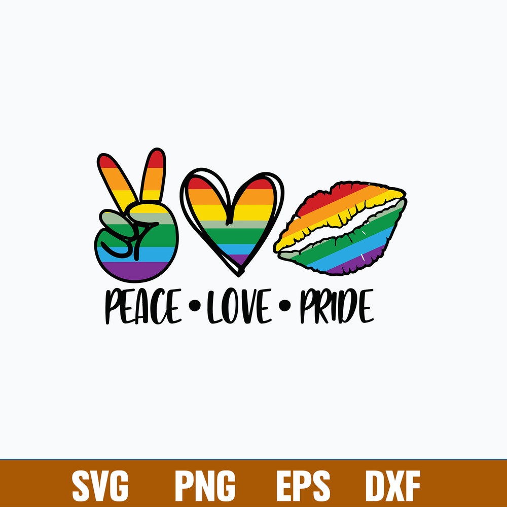 Peace Love Pride Svg, Pride Svg, Png Dxf Eps File.jpg