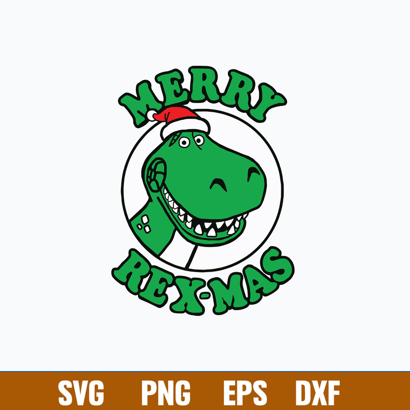 Pixar Toy Story Merry  Rex-Mas Svg, Dinosaur Christmas Svg, Png Dxf Eps File.jpg