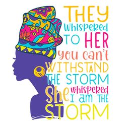 African Woman Afro I Am The Storm Svg, Black History Month Svg