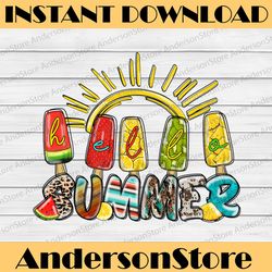 summer png file, hello summer design, summer vibes, palm png,ice cream png,ice,sublimation summer design,digital