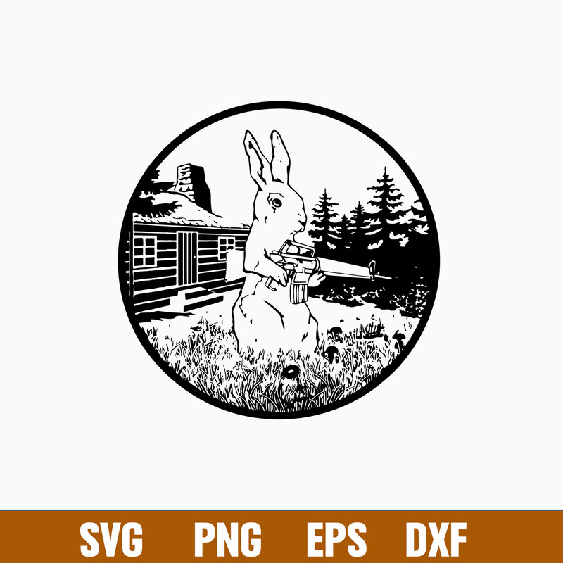 Rabbit Hunter Armed Bunny With Gun Svg, Rabbit Svg, Png Dxf Eps File.jpg