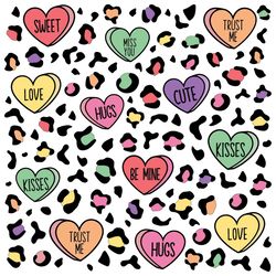 Candy Heart Leopard Pattern Svg, Valentine Svg, Couple Svg,