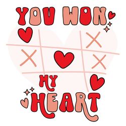 You won my heart Svg, Valentine XOXO Svg, Valentine's Day Svg, Valentine Svg
