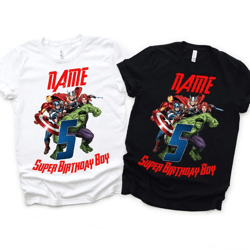 avengers birthday family custom shirts. super heroes birthday t-shirts. avengers birthday t-shirts.