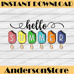 hello summer png, welcome summer png, summer sign png, hello summer popsicle png, summer png