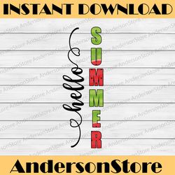summer door sign png, hello summer png, watermelon png, digital download sublimation