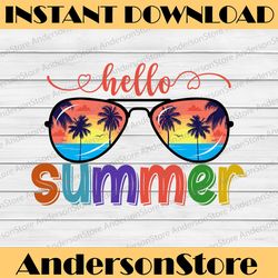 hello summer sunglasses sublimation - sublimation design - dtg printing - sublimation design download - hello summer