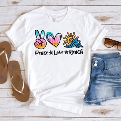 peace, love, beach t-shirt. peace, love shirts read the description