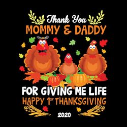 Halloween Thank You Mommy And Daddy For Giving Me Happy Thanksgiving Svg, Thanksgiving Turkey SVG Files