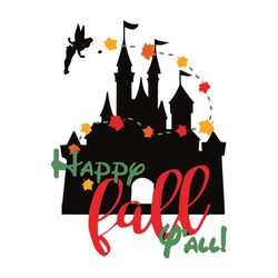 Disney Castle Shirt Fall Leaves Svg, Princess Tinkerbell Royal Thanksgiving Holiday