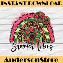 summer vibes rainbow png, sublimation print, direct print file, summer sublimation png, vintage retro print, hippie png