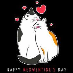 Happy Meowentine's Day Valentine Kitten Love Couple Svg, Holidays Svg, Valentine Svg