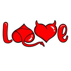 naughty love svg, cute kinky xoxo svg, demon love valentines svg
