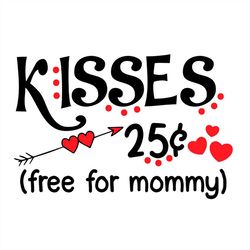 Kisses 25 Cent Free For Mommy Heart SVG PNG