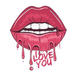 Drip Lips I Love You Kiss Svg, Valentine Svg, Pink Lips Svg, Love Gift Svg, Lips Svg, Love Svg