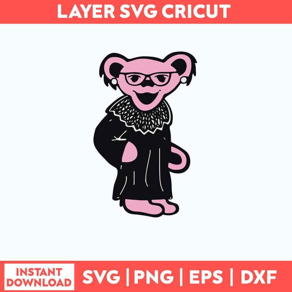 Ruth Bader Ginsburg Dead Bear Svg, Png Dxf EPs File.jpg