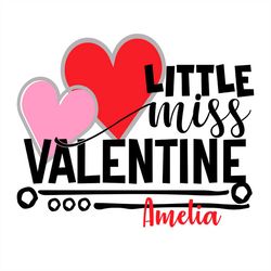 Little Miss Valentine Amelia Heart SVG PNG
