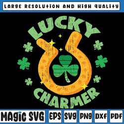 vintage lucky charmer shamrock st patrick's day svg, lucky charmer svg, st. patrick's day, digital download