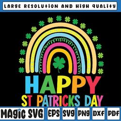 happy st saint patrick's day rainbow girls kids svg, st. patrick's day rainbow svg, st patricks day, digital download