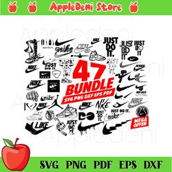 Nike Logo Bundle Svg, Brand Svg, Just Do It Svg, Nike Sticker Svg, Nike Logo Svg, Fashion Logo Svg, Mega Offer Svg, Famo