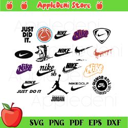 nike logo bundle svg, brand svg, nike swoosh svg, michael jordan svg, just do it svg, nike golf svg, nike logo svg, famo