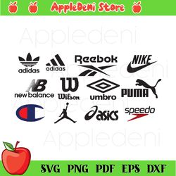 Sport Brand Logo Bundle Svg, Trending Svg, Adidas Svg, Nike Svg, New Balance Svg, Puma Svg, Champion Svg, Jordan Svg, Re