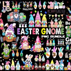 easter gnome png bundle, gnome easter png, happy easter png, gnome hunting egg png, gnome bunny, peace love gnome png, d