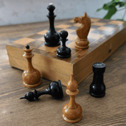 1950s Vintage wooden chess USSR board 30x30cm Soviet Chess