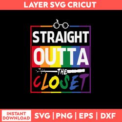 straight outta closet happy pride month svg, png dxf eps file