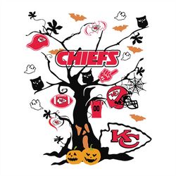 Tree Halloween Kansas City Chiefs,NFL Svg, Football Svg, Cricut File, Svg