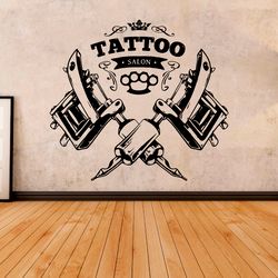 Tattoo Salon Sticker Emblem Logo Wall Sticker Vinyl Decal Mural Art Decor