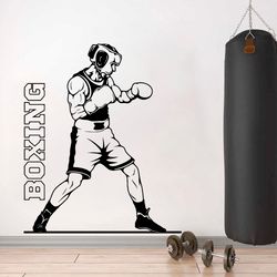 Boxing Gym Training, Boxer, Sport, Wall Sticker Vinyl Decal Mural Art Decor